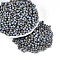 Picasso Baking Paint Glass Seed Beads, Round, Light Steel Blue, 4~4.5mm, Hole: 1mm, about 4500pcs/pound