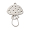 Non-Tarnish 201 Stainless Steel Pendants, Mushroom with Star & Moon Charms, Stainless Steel Color, 24.5x16x1mm, Hole: 1.5mm