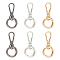 Alloy Swivel Lobster Claw Clasps, with Spring Gate Ring, Mixed Color, 55mm, 6pcs/set