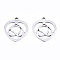 Non-Tarnish 201 Stainless Steel Pendants, Laser Cut, Heart, Stainless Steel Color, 17.5x15x1mm, Hole: 1.4mm