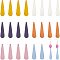 60Pcs 6 Colors Wood Pendants, Dyed, Teardrop Charms, Mixed Color, 49~50x13~13.5x2.5~3mm, Hole: 1.2~2mm, 10pcs/color