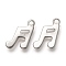Non-Tarnish 201 Stainless Steel Charms, Laser Cut, Musical Note, Stainless Steel Color, 13x7.5x0.5mm, Hole: 1.5mm