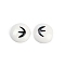 White and Black Flat Round Cartoon Resin Cabochons, Arrow, 13x4mm