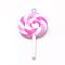 Handmade Polymer Clay Big Pendants, Lollipop, Plum, 43~52x27~29x7~10mm, Hole: 2mm
