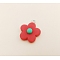Resin Pendants, with Platinum Plated Screw Eye Pin Peg Bails, Flower, Red, 24x19.5x8mm, Hole: 2mm