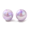 Iridescent ABS Plastic Beads, Round, Plum, 12x11.5mm, Hole: 2mm