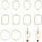 CHGCRAFT 60Pcs Oval Rectangle Ring Open Back Bezel Pendants Geometric Hollow Frame Charms for DIY UV Resin Pressed Flower Jewelry Making