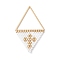 Handmade Japanese Seed Beads Pendants, Triangle with Cross Charms, White, 37~38x23x2mm, Hole: 17x20mm
