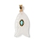 Natural Quartz Crystal & Synthetic Turquoise Carved Pendants, Fish Charms with Brass Bails, Golden, 35x17.5x7.5~8mm, Hole: 4.3x6.5mm