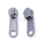 Plastic Zipper Slider, Garment Accessories, Oval, Dark Gray, 3.6x1.1x1.1cm
