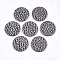 Eco-Friendly Cowhide Pendants, Flat Round, Black, 15.5x1.5mm, Hole: 1.6mm