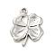 Non-Tarnish 304 Stainless Steel Pendants, Clover Charm, Stainless Steel Color, 18.5x14.5x2mm, Hole: 2mm