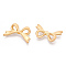 Alloy with Spray Painted Pendants, Bowknot, Navajo White, 16x25.5x4.5mm, Hole: 2.2mm