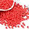 Baking Paint Glass Seed Beads, Round, Orange Red, 4x3mm, Hole: 1.2mm, about 7650pcs/pound