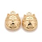Rack Plating Brass Pendants,  Long-Lasting Plated, Lead Free & Cadmium Free, Cat, Light Gold, 11x8.5x5mm, Hole: 1mm