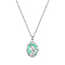 Princess Fish Tail Double-Sided Relief Pendant Necklaces, Stainless Steel Cable Chain Necklaces