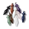 Natural & Synthetic Mixed Gemstone Pendants, Bicone Charms, with Brass Findings, Platinum, Mixed Dyed and Undyed, 48.8~50x14mm, Hole: 6.5x4.5mm
