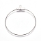 Tarnish Resistant 304 Stainless Steel Pendants, Hoop Earring Findings, Ring, Stainless Steel Color, 21 Gauge, 40x35.5x0.7mm, Hole: 1mm