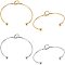 UNICRAFTALE 4pcs 24.8-25.98 inches 2 Colors Stainless Steel Love Knot Bangle Bracelet with End Round Beads Heart Knot Bangle Bracelets Simple Cuffs Stretch Bracelet for Jewelry Making