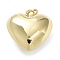 Eco-Friendly Brass Pendants, Cadmium Free & Lead Free, with Jump Ring, Heart Charm, Real 18K Gold Plated, 26.5x25x13mm