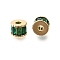 Brass Glass Beads, Cadmium Free & Nickel Free & Lead Free, Column, Real 18K Gold Plated, 6.5x5mm, Hole: 2mm