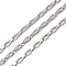 304 Stainless Steel Link Chains, Unwelded, with Spool, Stainless Steel Color, 11.5x4x3.5mm