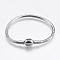 Tarnish Resistant 304 Stainless Steel European Style Round Snake Chains Bracelet Making, with Clasps, Stainless Steel Color, 6-1/4 inch(16cm), 3mm