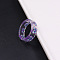 Transparent Resin Finger Rings, Butterfly, Dark Violet, Inner Diameter: 16mm