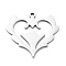 Non-Tarnish 304 Stainless Steel Pendants, Laser Cut, Heart Charm, Stainless Steel Color, 22x23.5x1mm, Hole: 1.5mm