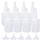 Plastic Glue Bottles Sets, Bottle Caps Through-hole, with Transparent Funnel Hopper, White, 13.1cm, Capacity: 50g, 10pcs/set