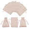 Polycotton(Polyester Cotton) Packing Pouches Drawstring Bags, with Printed Flower, Wheat, 14x10cm