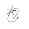 Non-Tarnish 304 Stainless Steel Open Cuff Ring, Starfish, Stainless Steel Color, Inner Diameter: 18mm