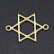 201 Stainless Steel Links connectors, Laser Cut, Hollow, for Jewish, Star of David, Golden, 13.5x20x1mm, Hole: 1.4mm