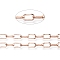 Ion Plating(IP) 304 Stainless Steel Paperclip Chains, Unwelded, with Spool, Flat Oval, Rose Gold, 9.5x5x1.5mm, about 32.8 Feet(10m)/roll