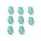 Plating Opaque Acrylic Beads, Metal Enlaced, Tulip, Aquamarine, 16x11.5x7mm, Hole: 2mm, about 670pcs/500g