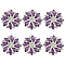 FINGERINSPIRE 6PCS Flower Brass Rhinestone Shank Buttons 26MM Indigo Crystal Sew On Buttons with 1-Hole and Flat Back, Fashion Claw Rhinestone Snowflake Buttons for Cloth DIY Crafts, Wedding Decor