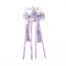 Bowknot Long Ribbon Alligator Hair Clip, with Random Color Tassels, Hanfu Hair Accessories for Teens Girls Gifts, Plum, 213~220x57~60x15~16mm, 2pcs/card