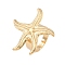 304 Stainless Steel Adjustable Rings for Women, Starfish, Real 18K Gold Plated, US Size 7 1/4(17.5mm)