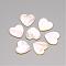 Natural White Shell Mother of Pearl Shell Cabochons, Heart, Seashell Color, 19~20x20x1~2mm