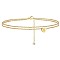 Heart Brass with Crystal Rhinestone Anklets, Golden, Letter O, 9-1/8 inch(230mm)