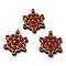 Beech Wood Pendants, with Natural Red Jasper Beads, Star, 45x36.5x11.5mm, Hole: 1mm