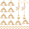 16Pcs Brass Rainbow Charms, with 16Pcs Open Jump Rings, Real 18K Gold Plated, 10.5x13.5x1mm, Hole: 1.5mm