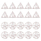 20Pcs 2 Styles 201 Stainless Steel Pendants, with Faceted Pink Glass Beads, Wire Wrapped, Stainless Steel Color, 24~26.5x25.5x4.5~5m, Hole: 1mm, 10pcs/style