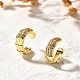 Латунные серьги-манжеты из прозрачного кубического циркония EJEW-Z085-02G-1