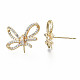 Серьги из латуни с микропейвом и прозрачным фианитом KK-S356-176G-NF-3
