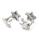 Серьги-каффы со звездами из латуни с микропаве и цирконием EJEW-E290-05P-2