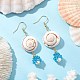 Серьги-подвески из ракушечного стекла EJEW-MZ00424-05-1