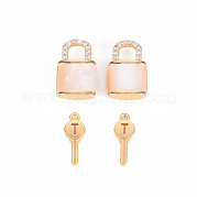 Латунные микропаве прозрачные кубические циркониевые подвески KK-T062-159G-NF