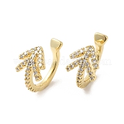 Серьги-каффы со стрелками из прозрачного кубического циркония EJEW-R150-15G