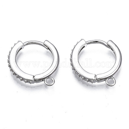 Латунные серьги-кольца из микро-паве с фианитами X-KK-T063-013P-NF-1